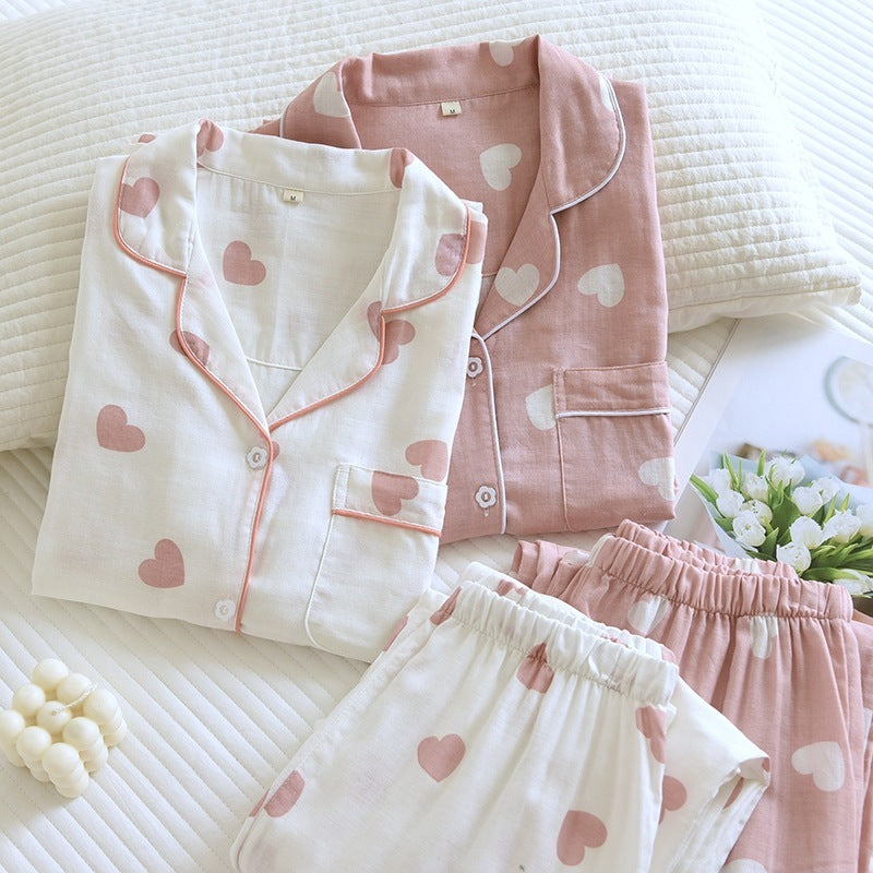 StillSerene™ Cute Pink Pyjamas set for women - White & pink.