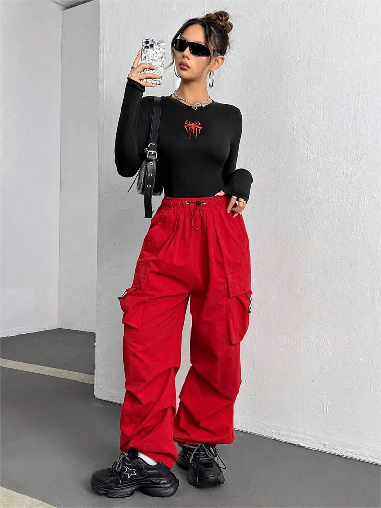 StillSerene™ Spiderman long sleeve top for women. Y2K bodyfitting top