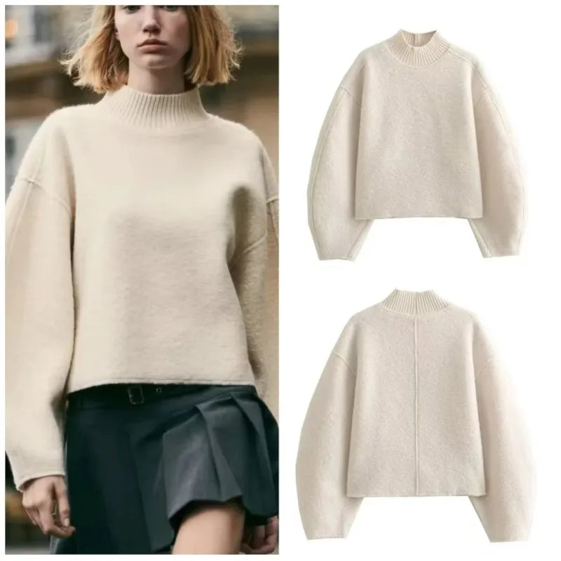 StillSerene™ Autumn Turtleneck sweater for women - White, black, khaki & more